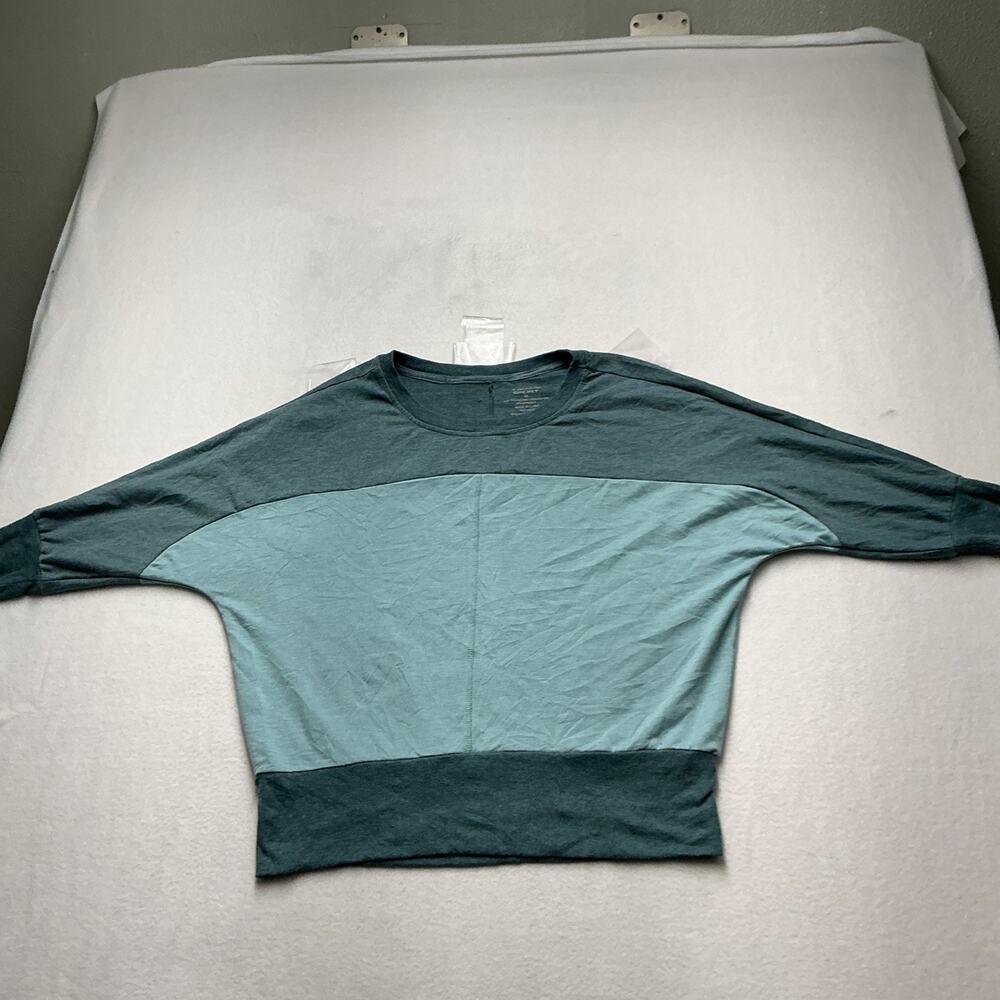Tahari Sport Pullover Sweater Womens Sz M, Auga Green Colorblock Lounge, 4230